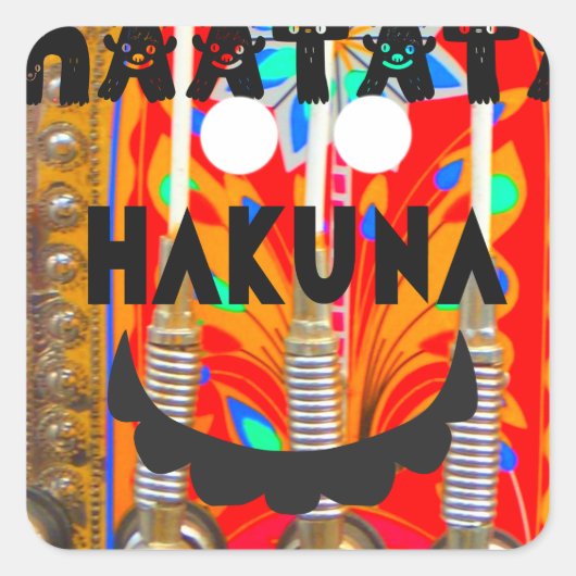 Samba Carnival kleuren Hakuna Matata blings.png Vierkante Sticker (Voorkant)