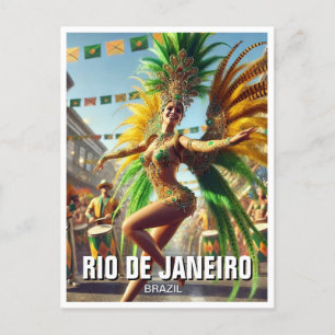 Samba Dancer Rio De Janeiro Brazilië Briefkaart