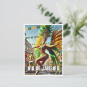 Samba Dancer Rio De Janeiro Brazilië Briefkaart (Staand voorkant)