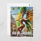 Samba Dancer Rio De Janeiro Brazilië Briefkaart (Voorkant / Achterkant)