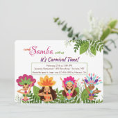 Samba Dancers Carnival Invitation Kaart (Staand voorkant)