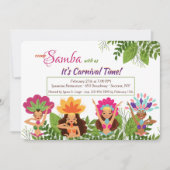 Samba Dancers Carnival Invitation Kaart (Voorkant)