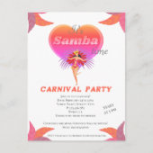 Samba dans braziliaans carnaval Uitnodiging Briefk (Voorkant)