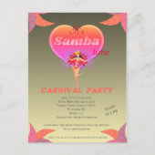 Samba dans braziliaans carnaval Uitnodiging Briefk (Voorkant)