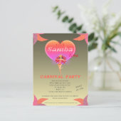 Samba dans braziliaans carnaval Uitnodiging Briefk (Staand voorkant)