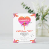 Samba dans braziliaans carnaval Uitnodiging Briefk Briefkaart (Staand voorkant)