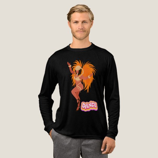 Samba Danser Veer Kostuum Dans Lettering Tri-Blend Shirt (Voorkant)