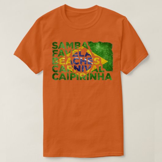 Samba Favela beaches Carnival Caipirinha Brazilië T-shirt (Design voorkant)