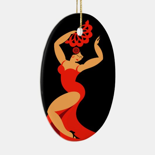 Samba/Flamenco Dancer Keramisch Ornament (Rechts)