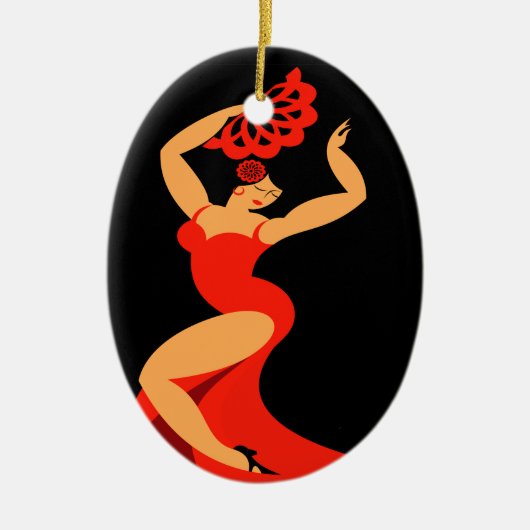 Samba/Flamenco Dancer Keramisch Ornament (Voorkant)