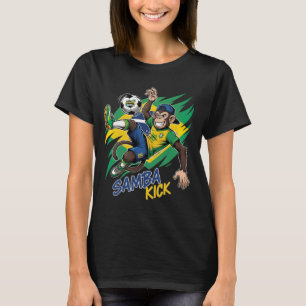 Samba Kick – Monkey Soccer Brazilië Vlag T-shirt