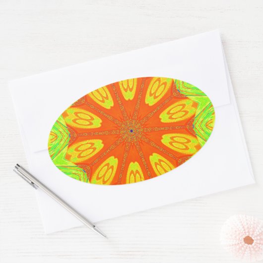 Samba Motief Art Print Ovale Sticker (Envelop)