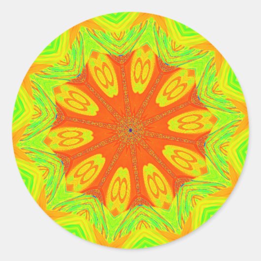 Samba Motief Art Print Ronde Sticker (Voorkant)