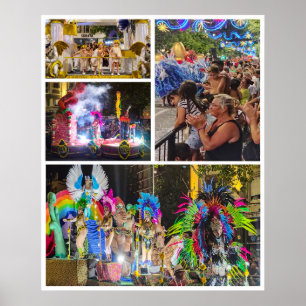 Samba scholen parade fotocollage, montevideo poster