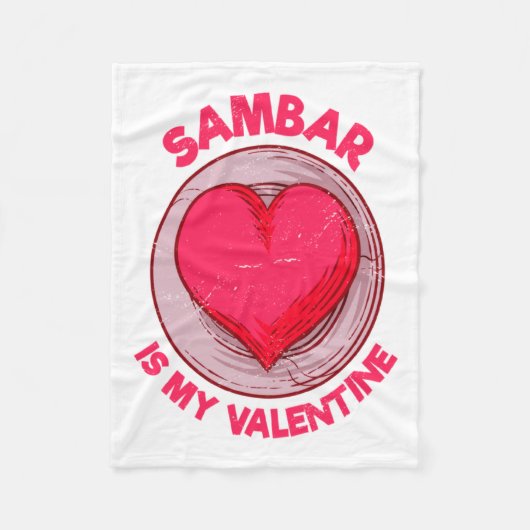 Sambar Is My Valentine Stew Vegetable Dish Humor  Fleece Deken (Voorkant)