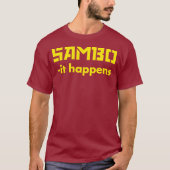 SAMBO - het gebeurt MMA shirt Gele tekst (Voorkant)