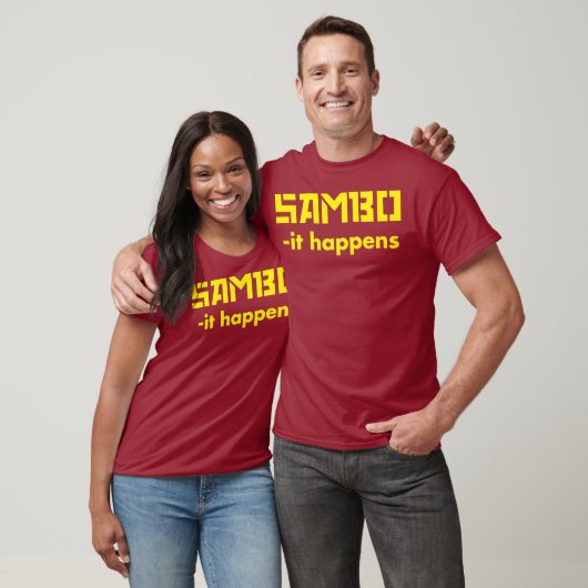 SAMBO - het gebeurt MMA shirt Gele tekst (Unisex)