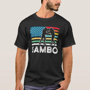 Sambo judo Wrestling Martial arts retro US Flag- w T-shirt
