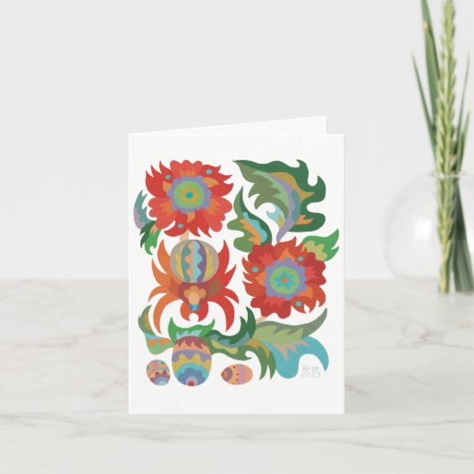 Samchykivka Spider en Bloemen Notitiekaartje (Voorkant)