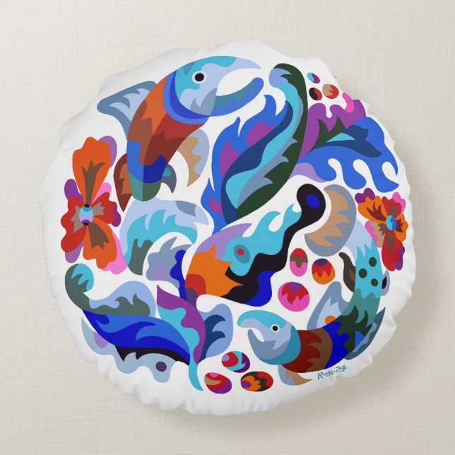 Samchykivka zalmkussen rond kussen (Achterkant)