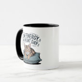 Same Energy Different Day Cat | Lazy Cat Mok (Voorkant links)