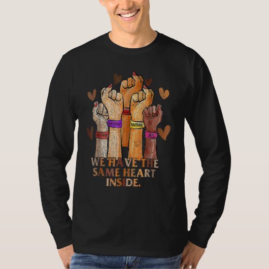 Same Heart Black History Month BLM Melanin Pride W T-shirt (Voorkant)