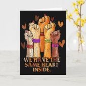 Same Heart Black History Month Blm Melanine Trots  Kaart (Gele Bloem)