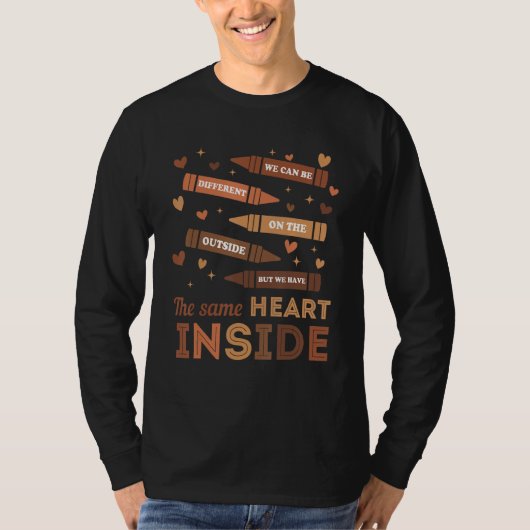Same Heart Inside Black History Month African Afro T-shirt (Voorkant)