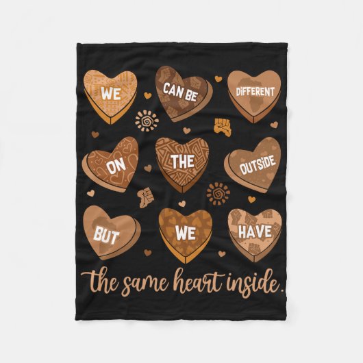Same Heart Inside Black History Month Afrikaanse A Fleece Deken (Voorkant)