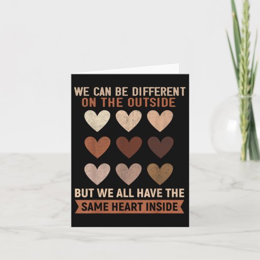 Same Heart Inside Black History Month Mannen Vrouw Kaart (Voorkant)