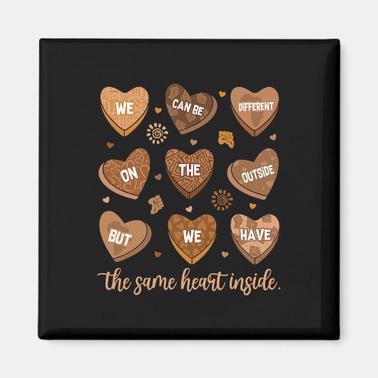 Same Heart Inside Zwarte Geschiedenis Maand Afrika Magneet (Voorkant)