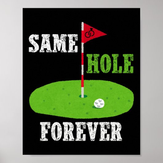 Same Hole Forever Bruidegom Bachelor Party Funny G Poster (Voorkant)