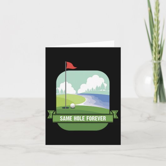 Same Hole Forever Funny Golf vrijgezellenfeest Pre Kaart (Voorkant)