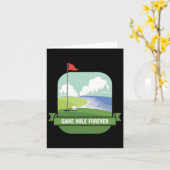 Same Hole Forever Funny Golf vrijgezellenfeest Pre Kaart (Gele Bloem)