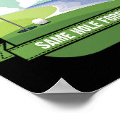 Same Hole Forever Funny Golf vrijgezellenfeest Pre Poster (Hoek)