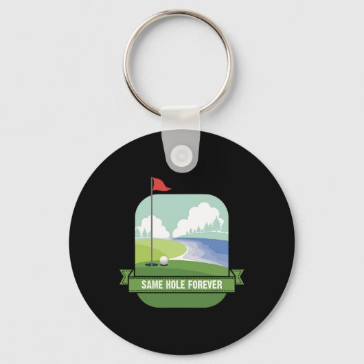 Same Hole Forever Funny Golf vrijgezellenfeest Pre Sleutelhanger (Voorkant)