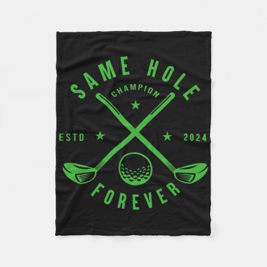 Same Hole Forever Golf Bachelor Party Bachelorette Fleece Deken (Voorkant)