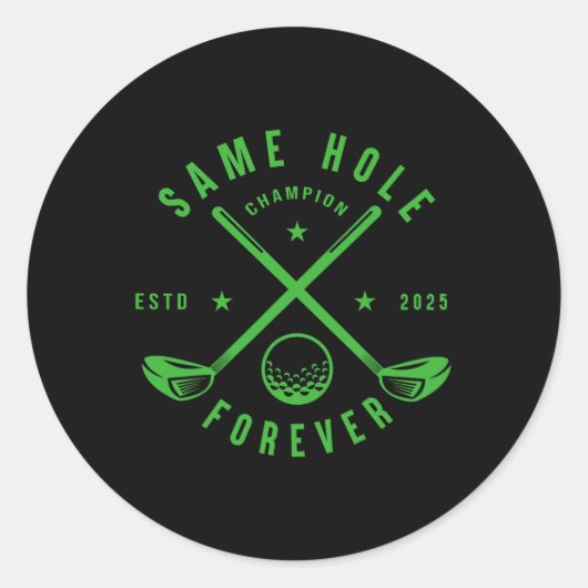 Same Hole Forever Golf Bachelorfeest Jonggezellenf Ronde Sticker (Voorkant)
