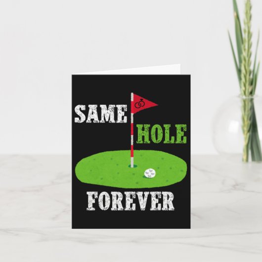 Same Hole Forever Groom Bachelor Party Funny Golf Kaart (Voorkant)