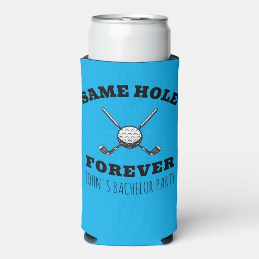 Same Hole Forever vrijgezellen golf vrijgezellenfe Seltzer Blikjeskoeler (Seltzer Voorkant)