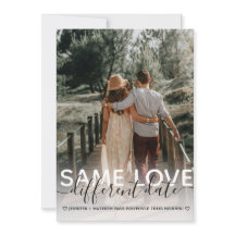 Same Love Different Date Huwelijk Typography Foto