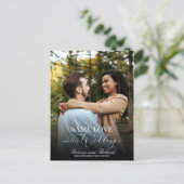 Same Love Downsize Huwelijk Eenvoudige Elegante Fo Briefkaart (Staand voorkant)
