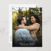 Same Love Downsize Huwelijk Eenvoudige Elegante Fo Briefkaart (Voorkant / Achterkant)