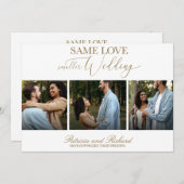 Same Love Downsize Wedding 3 Foto Eenvoudig Elegan Kaart (Voorkant / Achterkant)