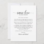 Same Love Downsize Wedding Aankondiging Foto (Achterkant)
