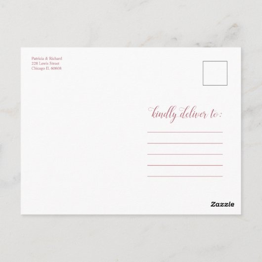 Same Love Downsize Wedding Roos Gold Briefkaart (Achterkant)