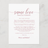 Same Love Downsize Wedding Roos Gold Briefkaart (Voorkant)