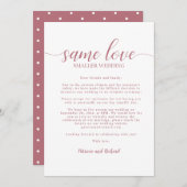 Same Love Downsize Wedding Roos Gold Kaart (Voorkant / Achterkant)