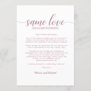 Same Love Downsize Wedding Roos Gold Kaart