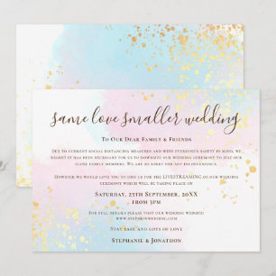 Same Love Kleinere Huwelijks Script Roze Teal Goud Aankondiging